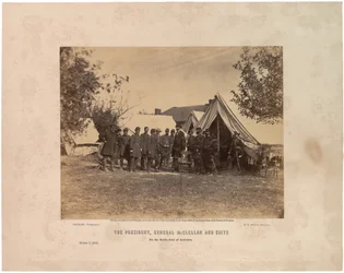 The President, General McClellan and Suite on Antietam, 3rd October, 1862